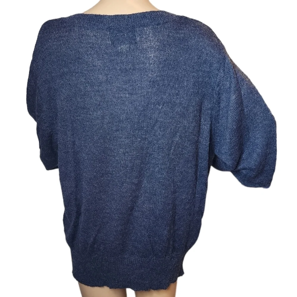 Wildfox‎ oversized wool-blend blue lion lightweight knit sweater XS